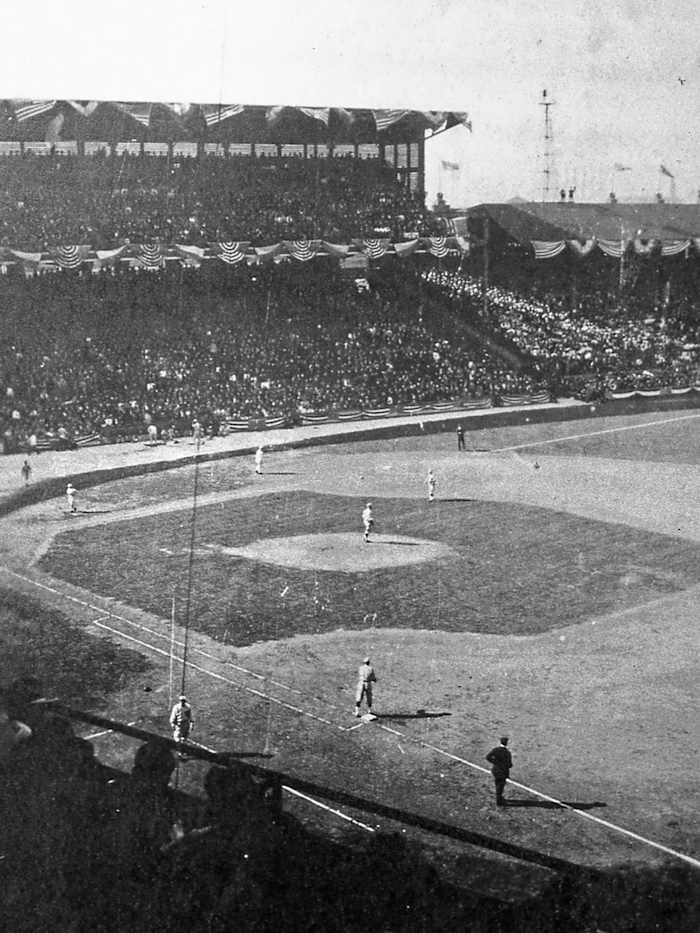 Comiskey Park hosting the 1918 World's Series.